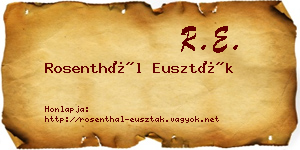 Rosenthál Euszták névjegykártya